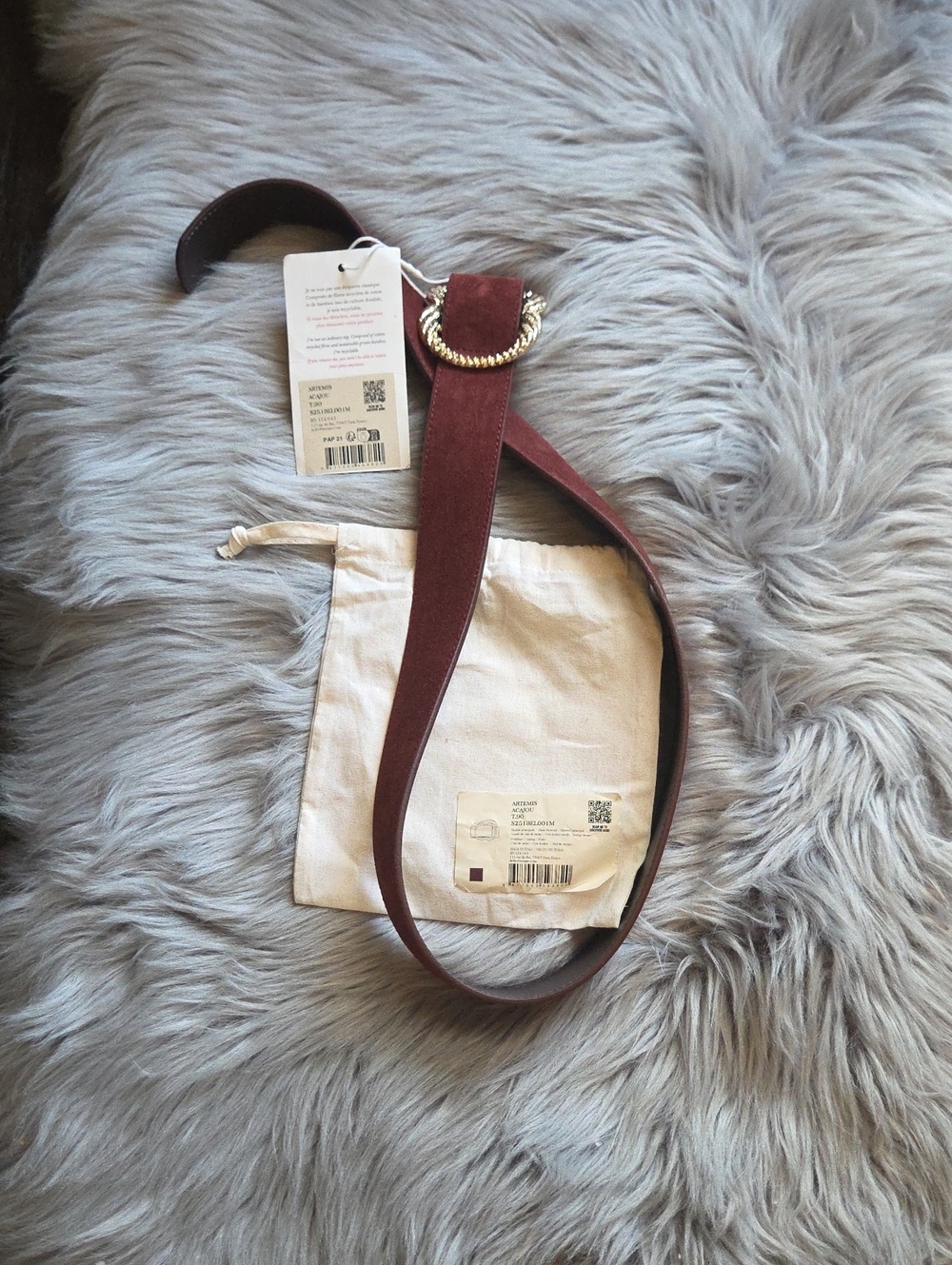 Nwt! Sezane Artemis Belt Mahogany Size T90